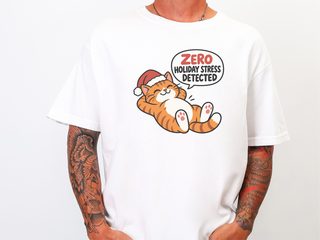 Zero Holiday Stress Cat funny shirt - photo 2