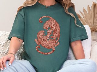 Leopard Fighting Illustration funny shirt - photo 7
