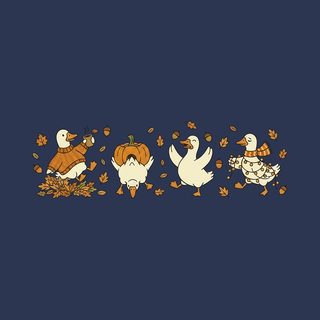 Comfort Colors Fall Geese Fun Harvest Funny Autumn Leaves T-Shirt