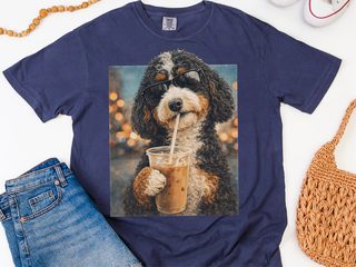 Comfort Colors Bernedoodle Iced Coffee Cool Dog doodle dog shirt - photo 7