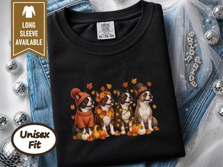 Boston Terrier Autumn Harvest doodle dog shirt - photo 3