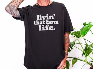 Livin That Farm Life Typography funny shirt - photo 2