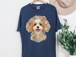 Comfort Colors Cavapoo Floral Face doodle dog shirt - photo 8