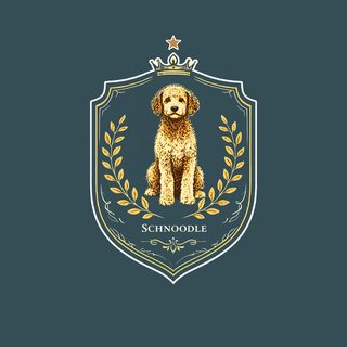 Schnoodle Royal Crest Dog Lover Vintage Art Illustration Pet Portrait doodle dog shirt