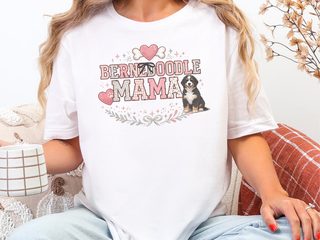 Bernedoodle Mama Heart Dog Bone Crest doodle dog shirt - photo 7