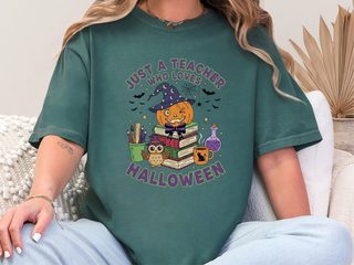 Just A Teacher Who Loves Halloween funny shirt - photo 5