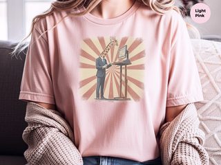 Giraffe At Office Standing Desk funny shirt - photo 7