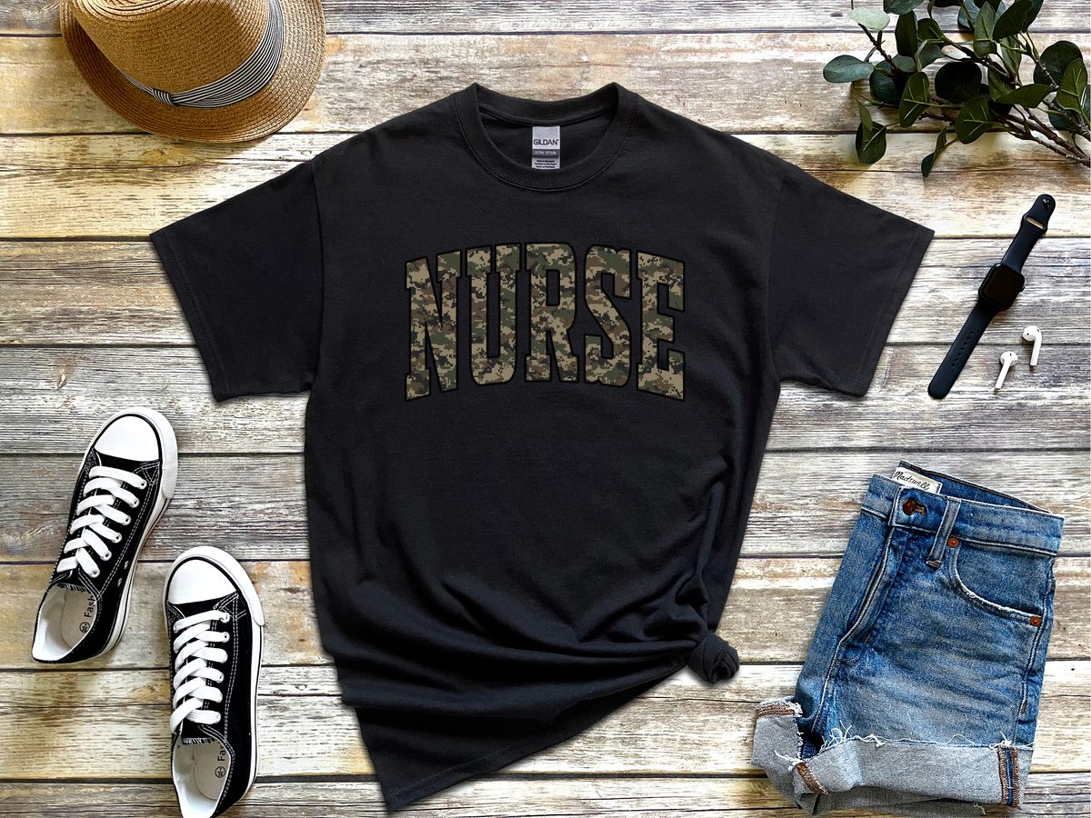 Military Nurse Digital Camo Tactical RN Shirt - Patriotic Healthcare