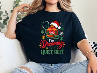 Nurse Christmas Stethoscope Quiet Shift funny shirt - photo 2