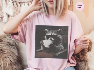 Raccoon Sipping A Cup Of Tea funny shirt - photo 7