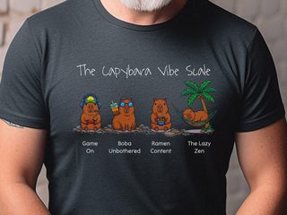Capybara Vibe Scale Gamer Boba Ramen Relaxing funny shirt - photo 2