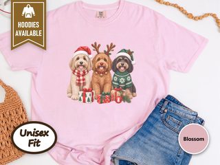 Three Cockapoos Christmas Dogs doodle dog shirt - photo 6