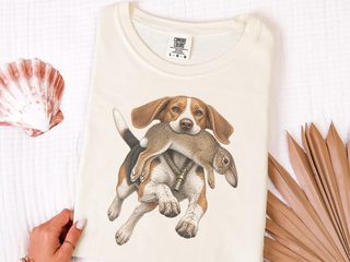 Beagle Hunting Wild Rabbit doodle dog shirt - photo 8