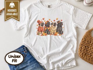 Four Autumn Pugs Lineup doodle dog shirt - photo 1