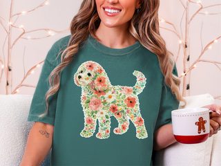 Comfort Colors Cavapoo Floral Silhouette doodle dog shirt - photo 6