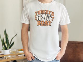 Turkeys Gravy Boat Retro Typography funny shirt - photo 1