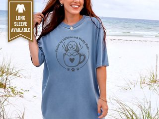 Fluffy Puppy Coffee Cup Heart doodle dog shirt - photo 8