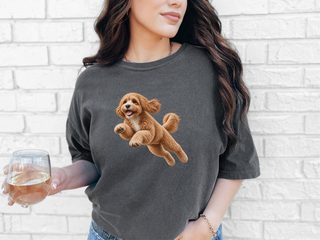 Flying Cavapoo Speed Lines doodle dog shirt - photo 6