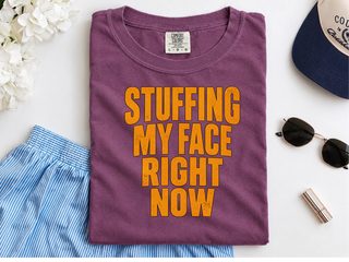 Stuffing My Face Brown Lettering funny shirt - photo 6