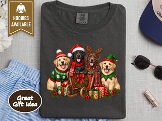 Christmas Labradors Sled Group doodle dog shirt - photo 6