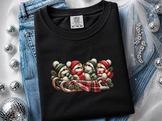 Cozy Winter Birds Sleigh doodle dog shirt - photo 2