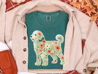 Comfort Colors Floral Sheepadoodle Silhouette doodle dog shirt - photo 7