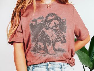 Bernedoodle drinking Beer doodle dog shirt - photo 1