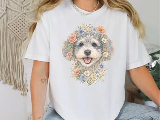 Comfort Colors Schnoodle Floral Face doodle dog shirt - photo 1