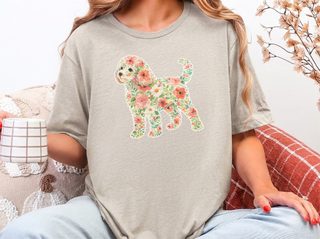 Cavapoo Floral Silhouette doodle dog shirt - photo 8