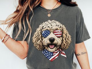 Patriotic Maltipoo Usa Flag doodle dog shirt - photo 2