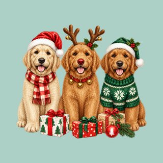Golden Retriever Christmas Trio Golden Retriever Christmas Shirt