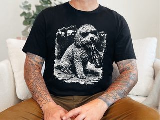 Golden Doodle Drinking Beer doodle dog shirt - photo 1