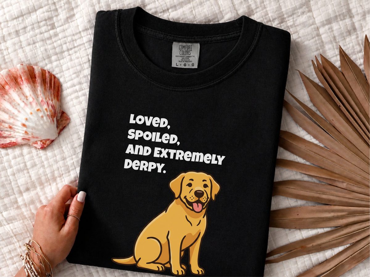 Derpy Yellow Labrador Retriever Comfort Colors Yellow Lab Shirt