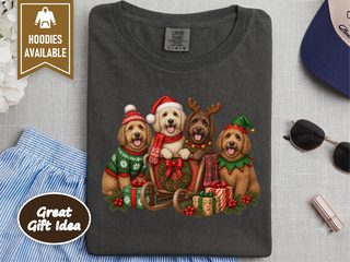 Christmas Labradoodles Sleigh Group doodle dog shirt - photo 4