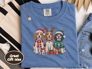 Christmas Beagles With Presents doodle dog shirt - photo 7
