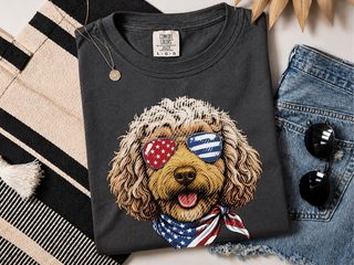 Patriotic Cockapoo Dog Portrait doodle dog shirt - photo 3