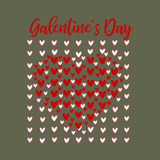 Galentine's Day Heart Mosaic Sketchy Red White Love Pattern Tee