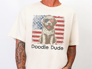 Doodle Dude American Flag doodle dog shirt - photo 7