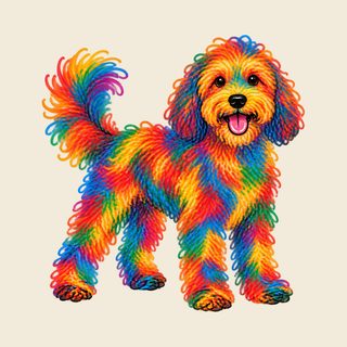 Rainbow Scribble Cavapoo Dog Comfort Colors 1717 Vintage T-Shirt