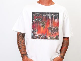 Sleigher Heavy Metal Noel Awaits funny shirt - photo 2