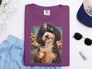 Comfort Colors Bernedoodle Iced Coffee Cool Dog doodle dog shirt - photo 5