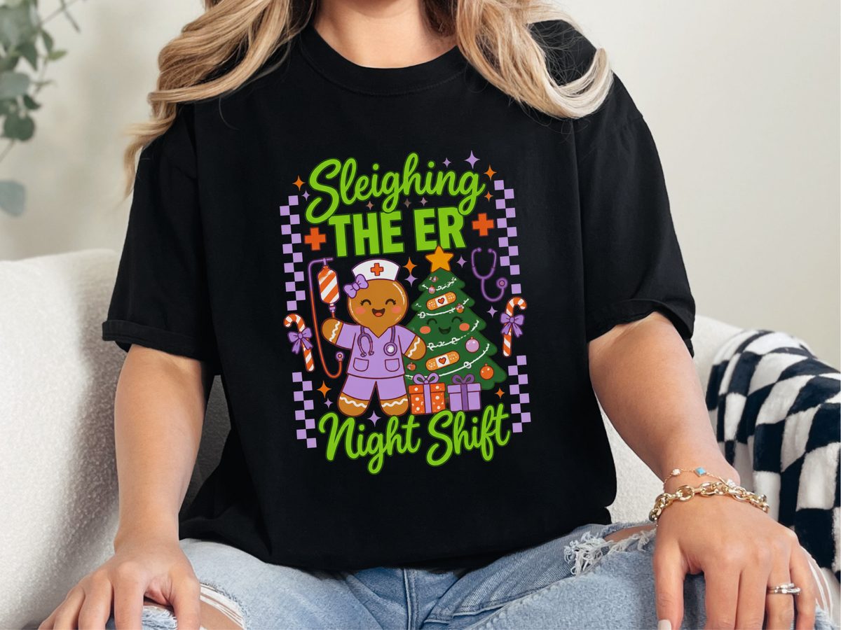 Gingerbread Nurse Er Night Shift Holiday Night Shift Nurse Shirt