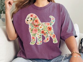 Comfort Colors Cavapoo Floral Silhouette doodle dog shirt - photo 5
