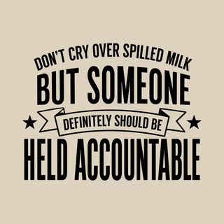 Spilled Milk. Accountability. Funny Sarcastic Tee. Witty Adult Humor
