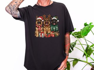 German Shepherd Christmas Trio doodle dog shirt - photo 2