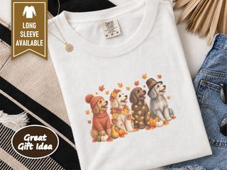 Colorful Watercolor Fall Goldendoodles doodle dog shirt - photo 1