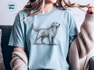 Golden Retriever Sketch funny shirt - photo 7
