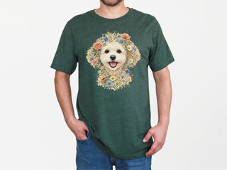 Maltipoo Floral Face doodle dog shirt - photo 5