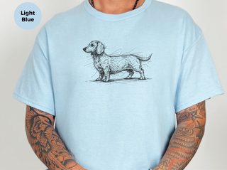 Dachshund Sketch funny shirt - photo 4