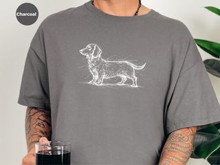 Dachshund Sketch funny shirt - photo 3
